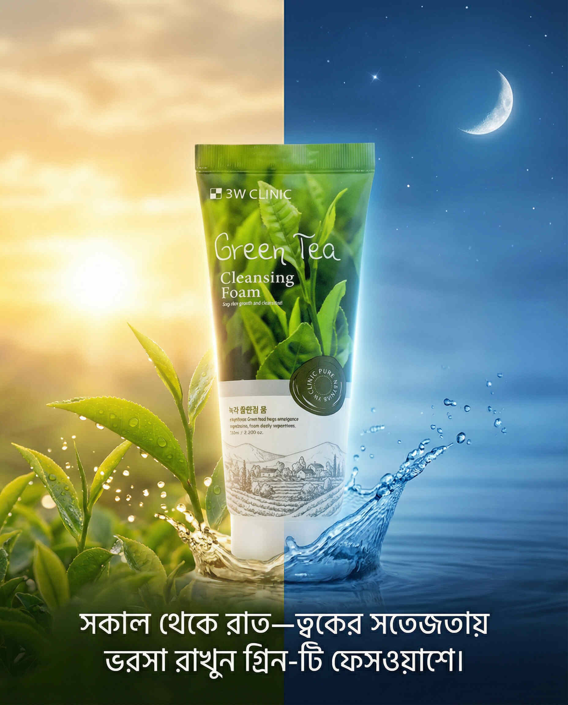 3W Clinic Green Tea Cleansing Foam