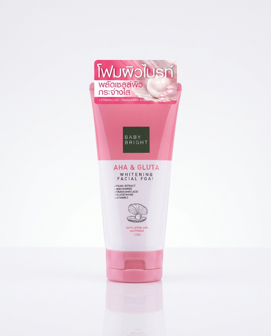 Baby Bright AHA & Gluta Whitening Facial Foam