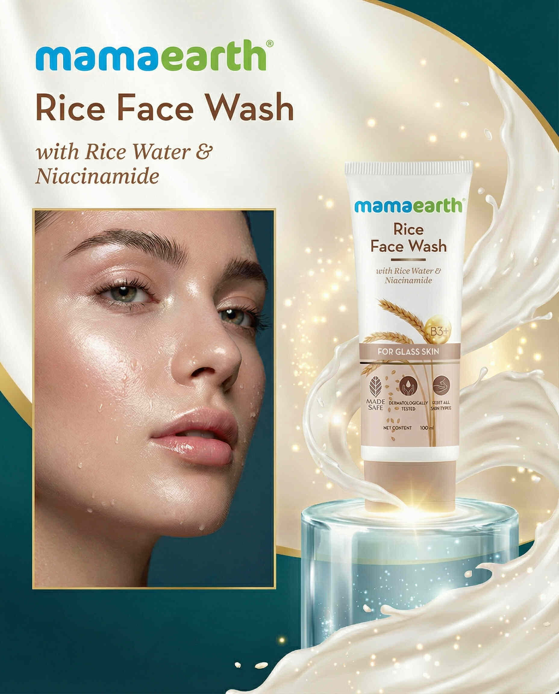 Mamaearth Rice Face Wash With Rice Water & Niacinamide