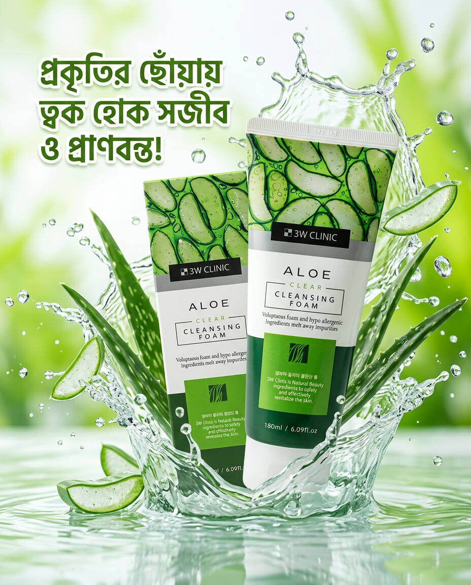 3W Clinic Aloe Clear Cleansing Foam
