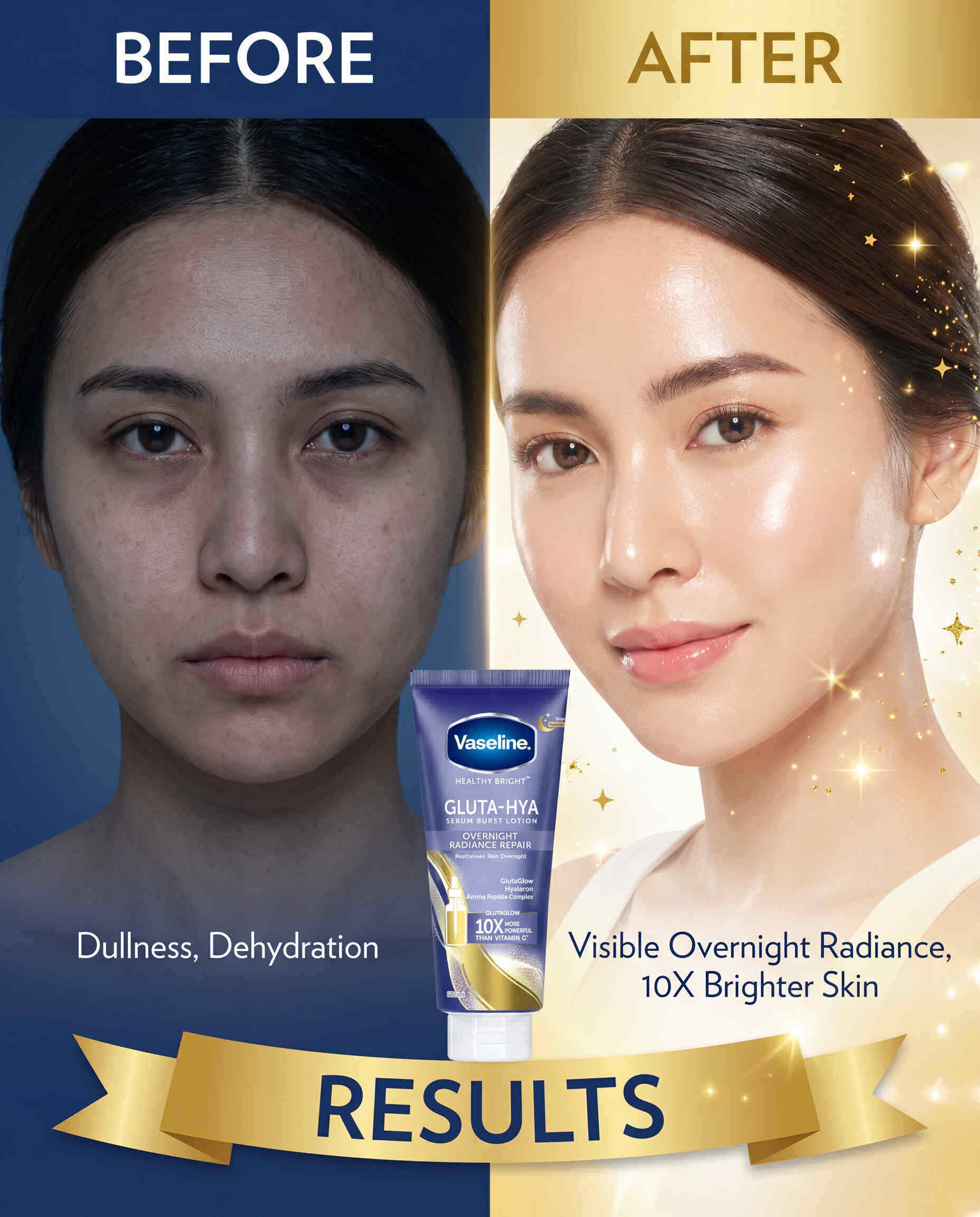Vaseline Healthy Bright Gluta-Hya Serum Burst Lotion - Overnight Radiance Repair