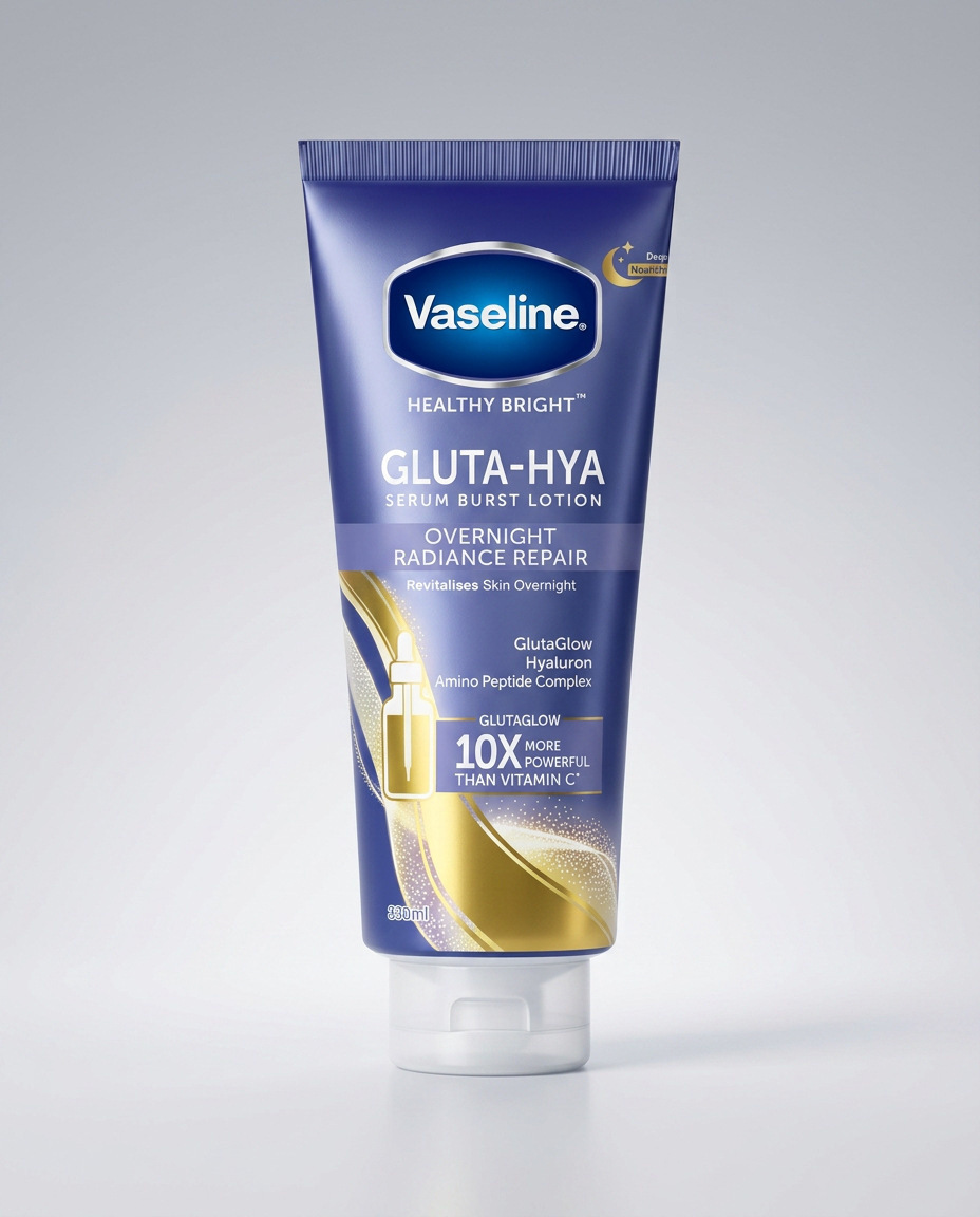 Vaseline Healthy Bright Gluta-Hya Serum Burst Lotion - Overnight Radiance Repair