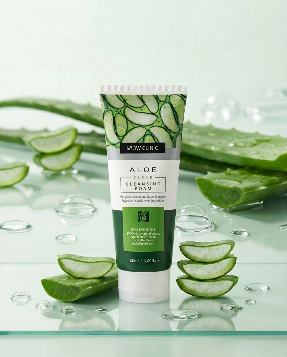 3W Clinic Aloe Clear Cleansing Foam