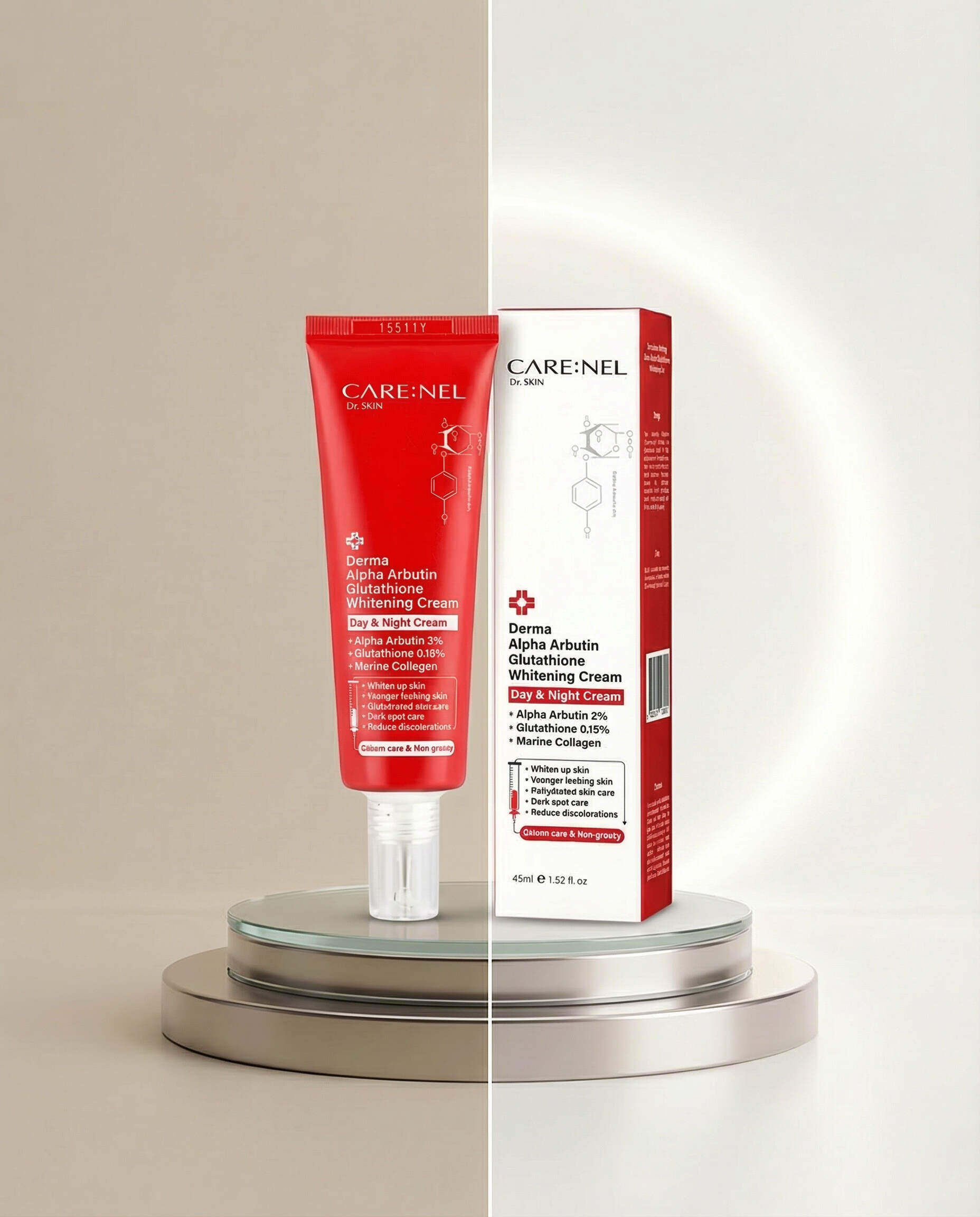 CARENEL Derma Alpha Arbutin Glutathione Whitening Cream