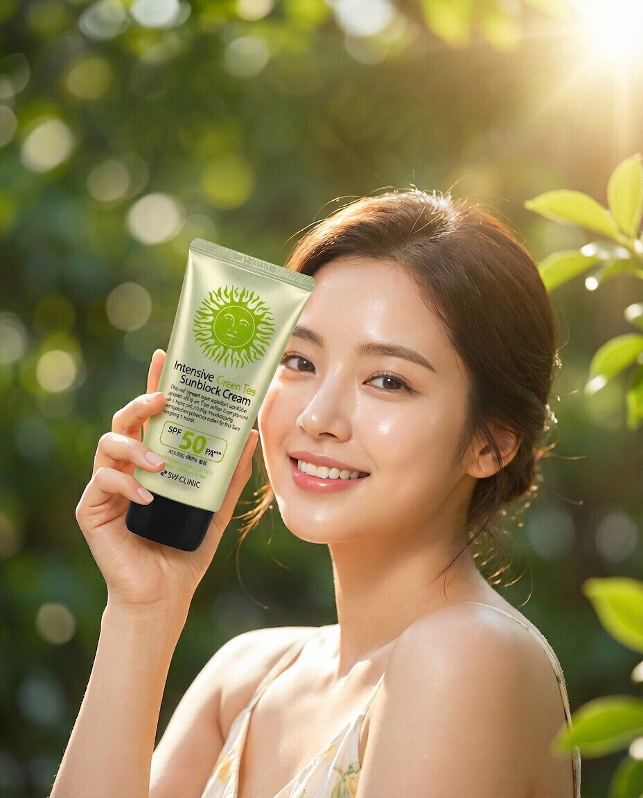 3W Clinic Intensive Green Tea Sunblock Cream