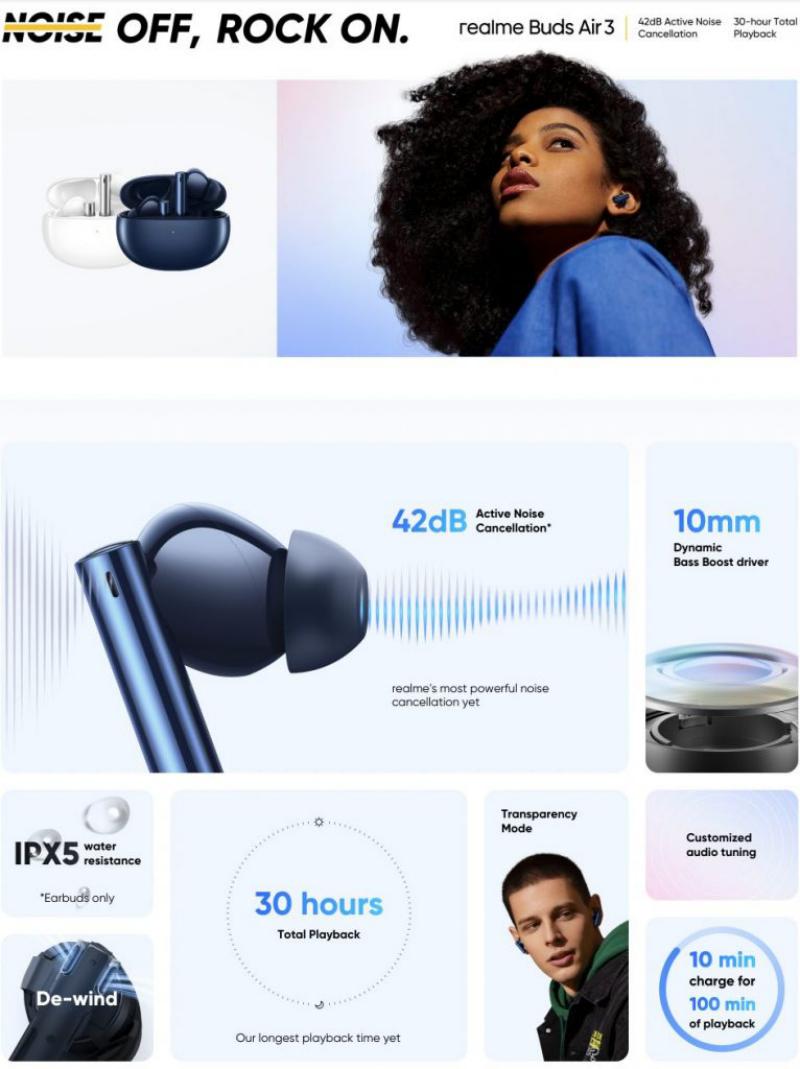 Realme Buds Air 3 ANC TWS Bluetooth Earbuds