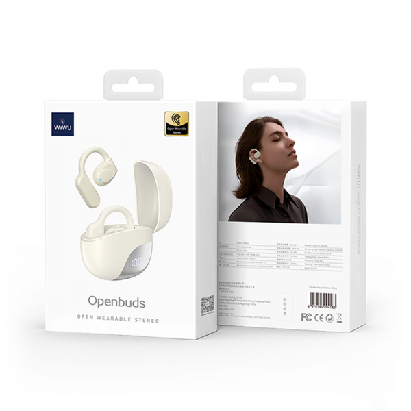 WiWU Open Buds Bluetooth Earbuds: True Wireless Stereo Sound with Rotative Design