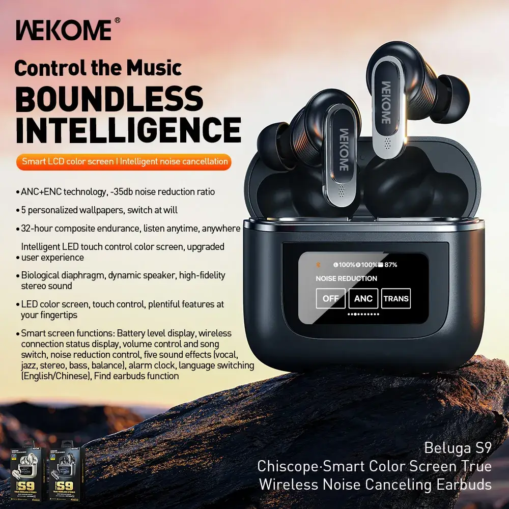 WEKOME Beluga S9 Active Noise Cancellation & Smart Touch Control Earbuds