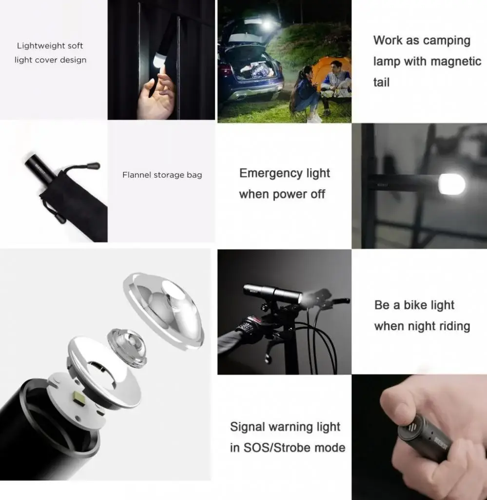 Xiaomi MI Beebest FZ101 Portable Zoom Flashlight 1000 lumens